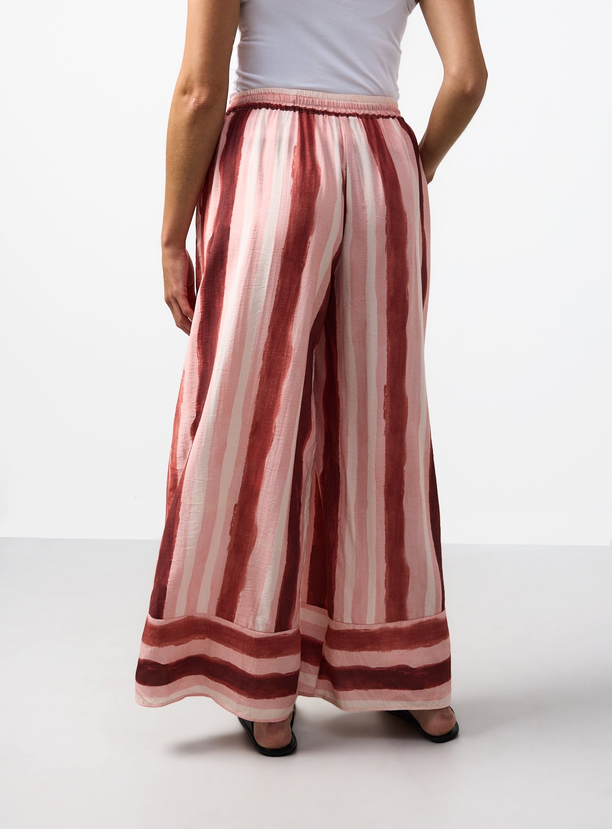 Mid Pink Ultra Wide Stripe Trousers  14 - Image 4 thumbnail